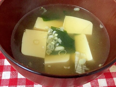 おでんの汁で！豆腐とわかめスープ☆